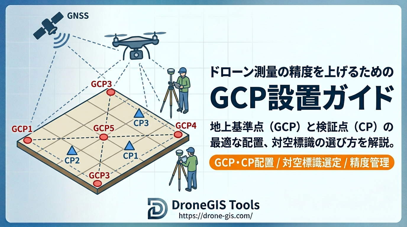 ドローン測量のGCP設置ガイド概念図