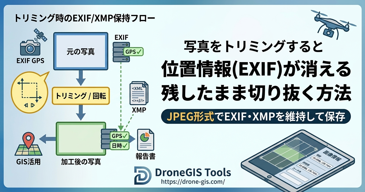 写真をトリミングすると位置情報(EXIF)が消える理由と、残したまま切り抜く方法