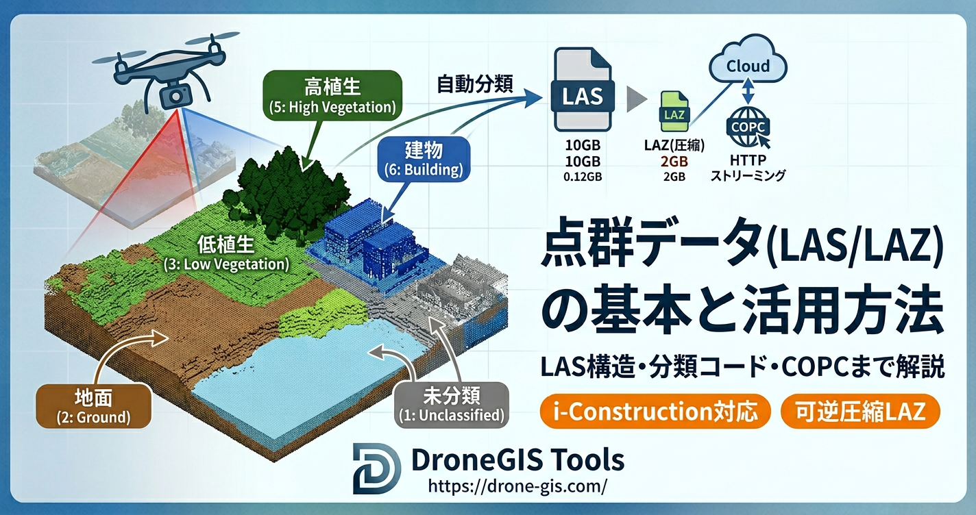 点群データ（LAS/LAZ）の基本と活用方法の概念図